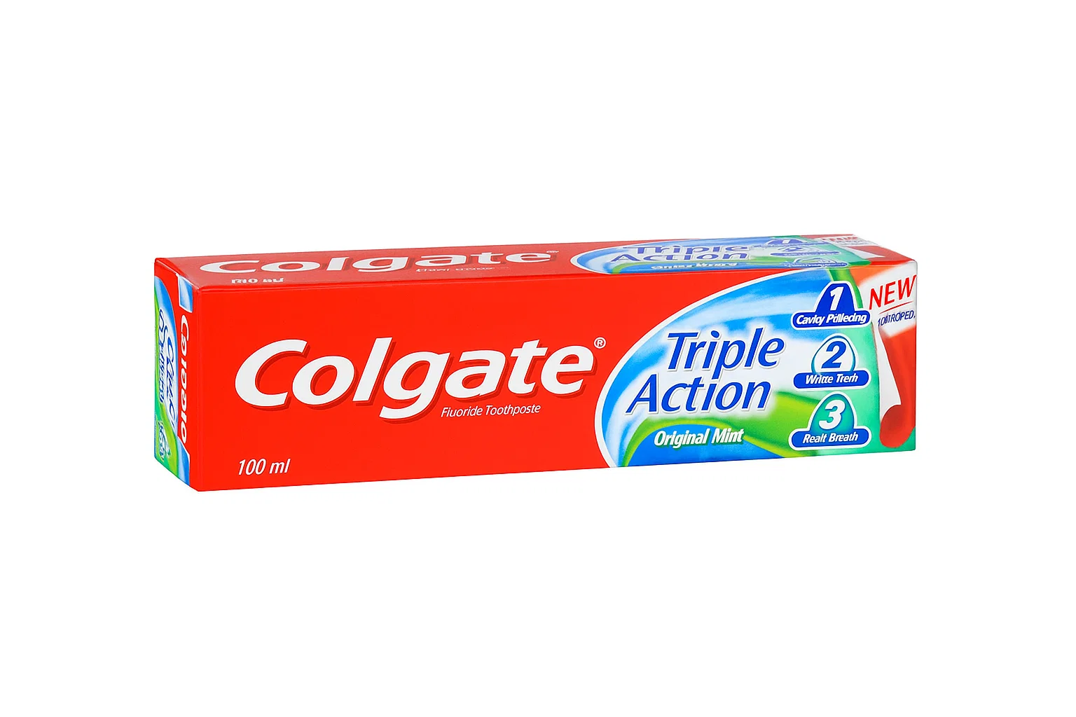 Colgate Triple Action toothpaste tube
