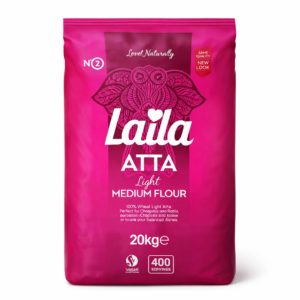 Laila Medium Atta 20kg – Premium Wheat Flour for Soft Chapatis and Rotis from Ambas Foods