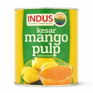 Indus Kesar Mango Pulp – Premium Sweetened Fruit Puree for Lassi and Desserts from Ambas Foods