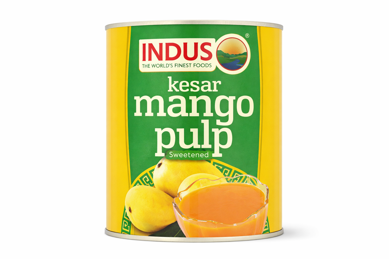Indus Kesar Mango Pulp – Premium Sweetened Fruit Puree for Lassi and Desserts from Ambas Foods