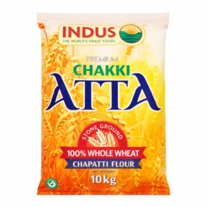 Indus Chakii ata 10 Kg – 100% Whole Wheat Stone-Ground Flour for Soft Rotis and Chapattis from Ambas Foods
