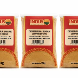 Indus Demerara Sugar 2 Kg – Premium Large Crystal Golden Cane Sugar for Coffee and Baking from Ambas Foods