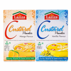 LAZIZA Custard Powder – Premium, Creamy Vanilla & Mango Dessert Mix from Ambas Foods