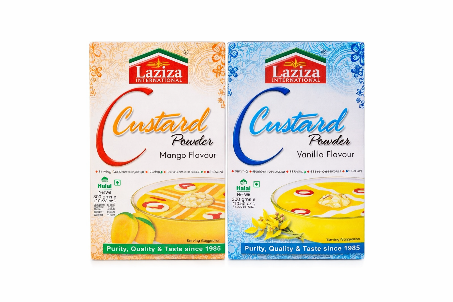 LAZIZA Custard Powder – Premium, Creamy Vanilla & Mango Dessert Mix from Ambas Foods