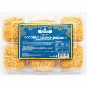 Saffron Coconut Crunch Biscuits – Buttery Toasted Coconut and Saffron Snacks from Ambas Foods