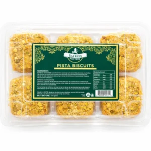 Saffron Pista Biscuits – Premium Buttery Cookies with Real Saffron and Pistachios from Ambas Foods